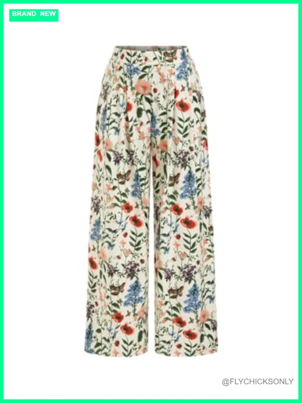 Womens Wide Leg Palazzo Pants Floral High Waisted Elastic Waist Boho